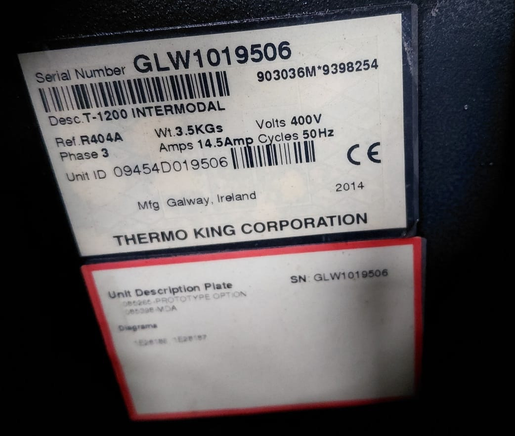 Thermo King T-1200 S/N : GLW1019506 - יחידת מקרר: תמונה 2 Thermo King T-1200 S/N : GLW1019506 - יחידת מקרר: תמונה 2