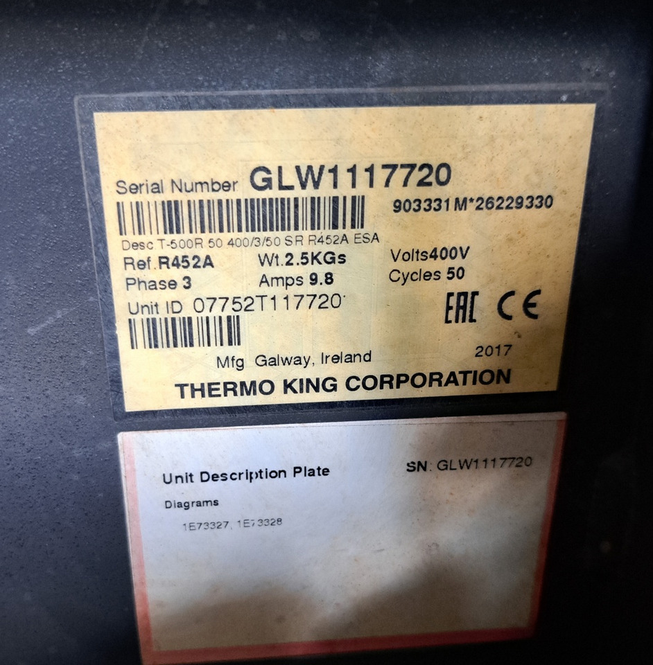 Thermo King T-500 S/N : GLW1117720 - יחידת מקרר: תמונה 2 Thermo King T-500 S/N : GLW1117720 - יחידת מקרר: תמונה 2