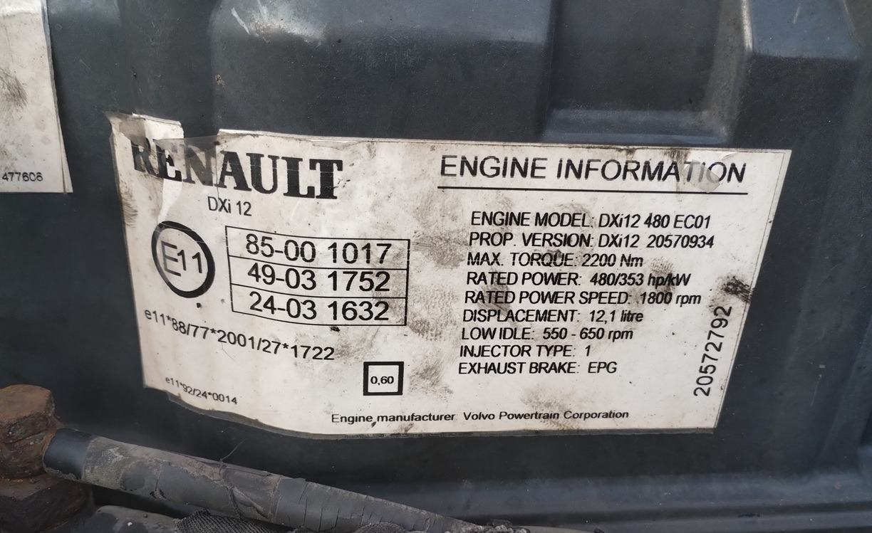 Silnik Volvo D12 480 Renault DXi12 480 EURO 5 - מנוע וחלקים: תמונה 3 Silnik Volvo D12 480 Renault DXi12 480 EURO 5 - מנוע וחלקים: תמונה 3