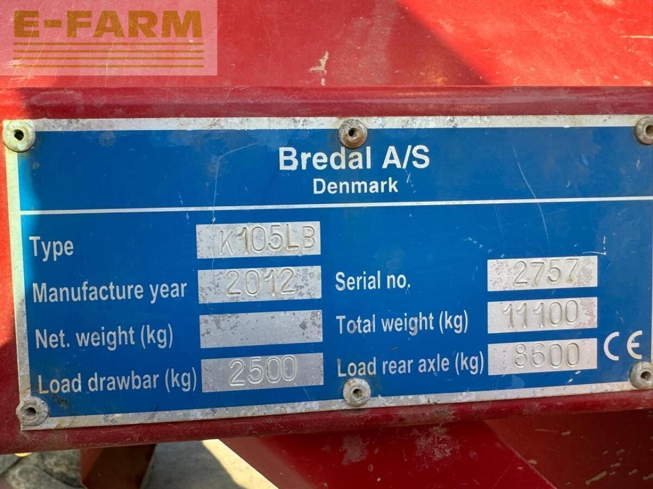 Bredal k105lb - מפזרת דשן: תמונה 4 Bredal k105lb - מפזרת דשן: תמונה 4