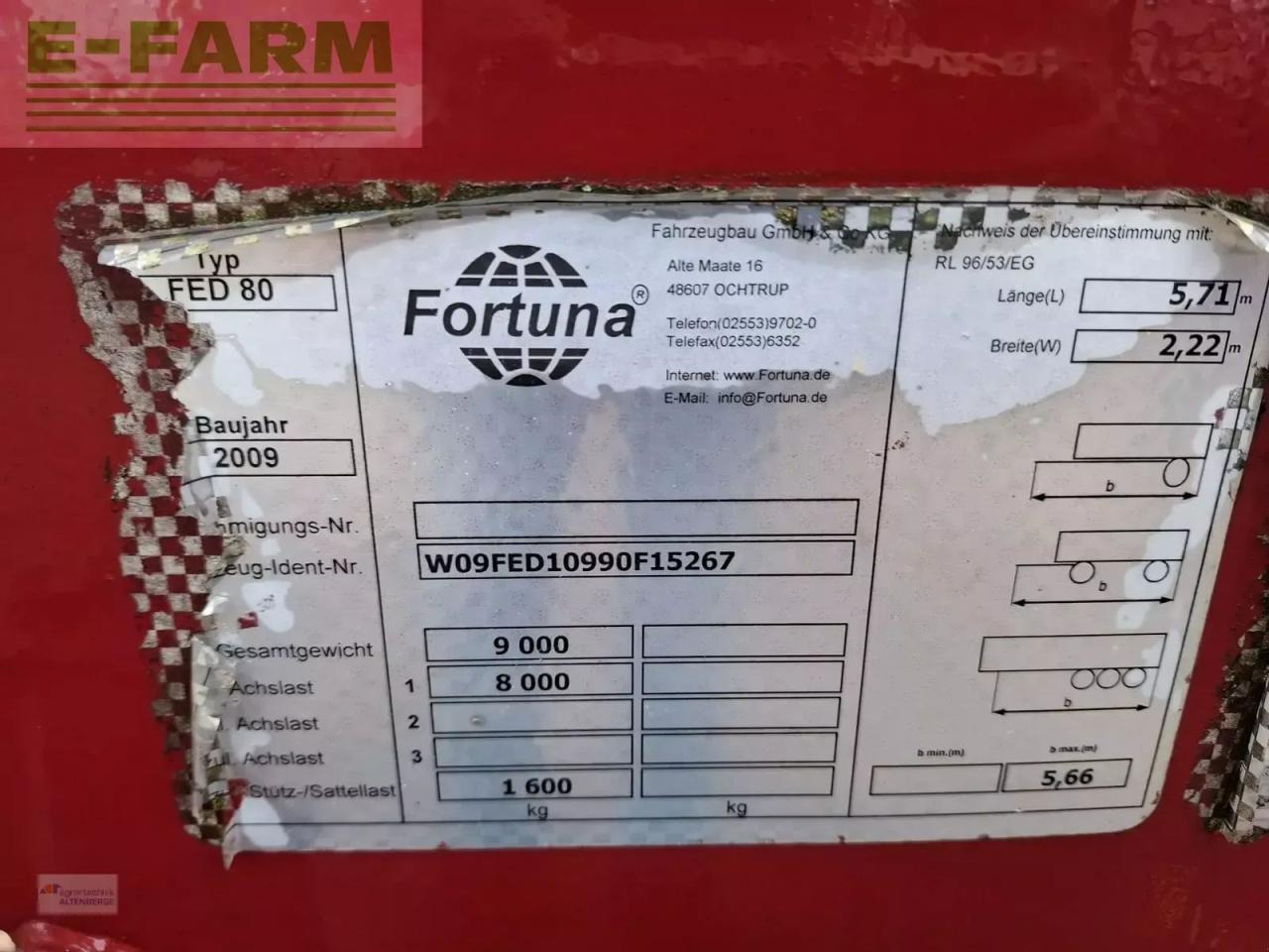 Fortuna fed 80 mit hydr. heckklappe - מסיר פסולת/ קרון נגרר חקלאי: תמונה 5 Fortuna fed 80 mit hydr. heckklappe - מסיר פסולת/ קרון נגרר חקלאי: תמונה 5