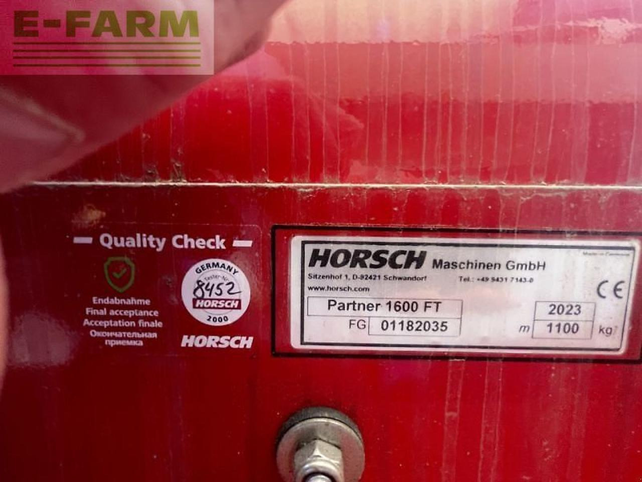 Horsch partner fronttank 1600 - מקדחת זרעים: תמונה 5 Horsch partner fronttank 1600 - מקדחת זרעים: תמונה 5