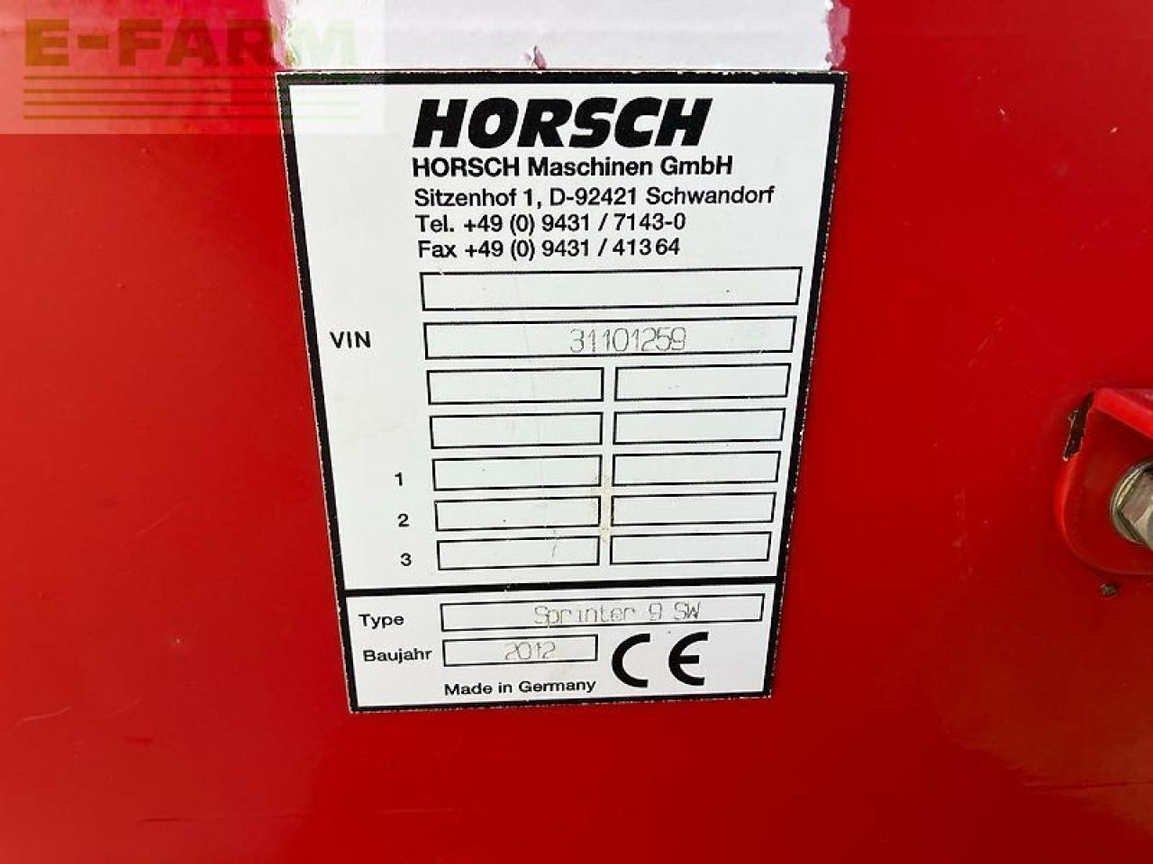Horsch sprinter 9 sw - מקדחת זרעים: תמונה 2 Horsch sprinter 9 sw - מקדחת זרעים: תמונה 2