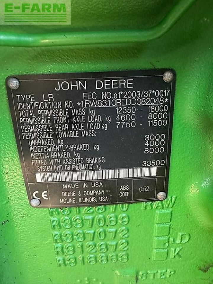 John Deere 8310r - טרקטור חקלאי: תמונה 4 John Deere 8310r - טרקטור חקלאי: תמונה 4