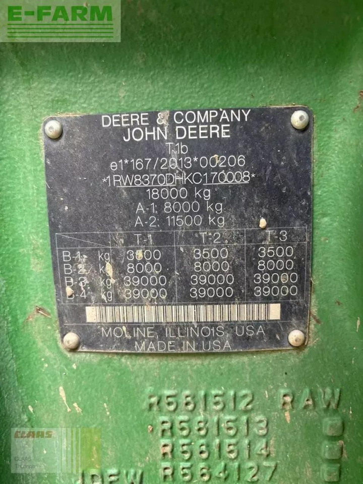 John Deere 8r 370 - טרקטור חקלאי: תמונה 3 John Deere 8r 370 - טרקטור חקלאי: תמונה 3