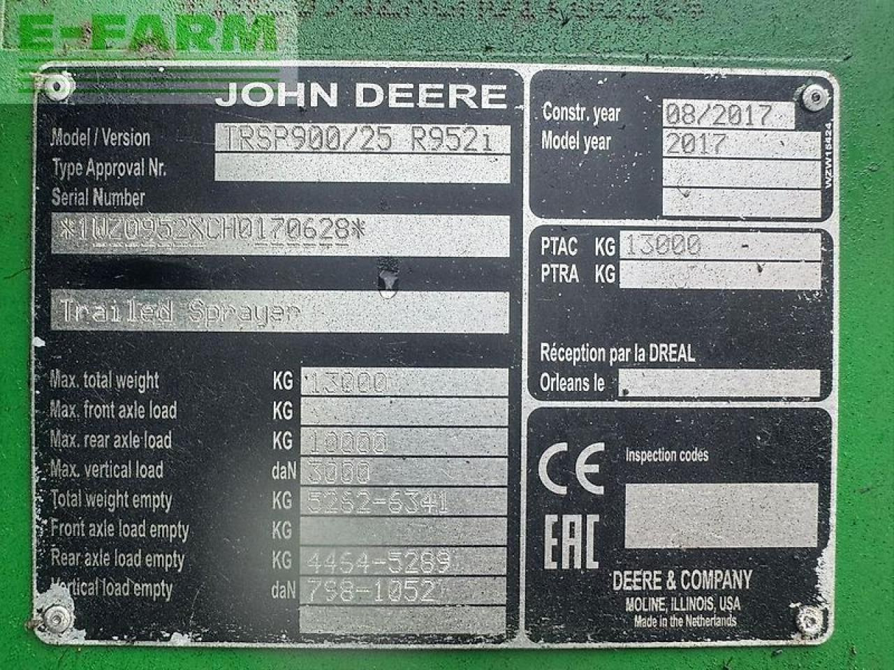 John Deere r952i - מרסס נגרר: תמונה 5 John Deere r952i - מרסס נגרר: תמונה 5