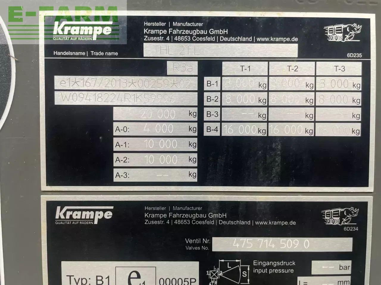 Krampe thl 21l - מסיר פסולת/ קרון נגרר חקלאי: תמונה 4 Krampe thl 21l - מסיר פסולת/ קרון נגרר חקלאי: תמונה 4