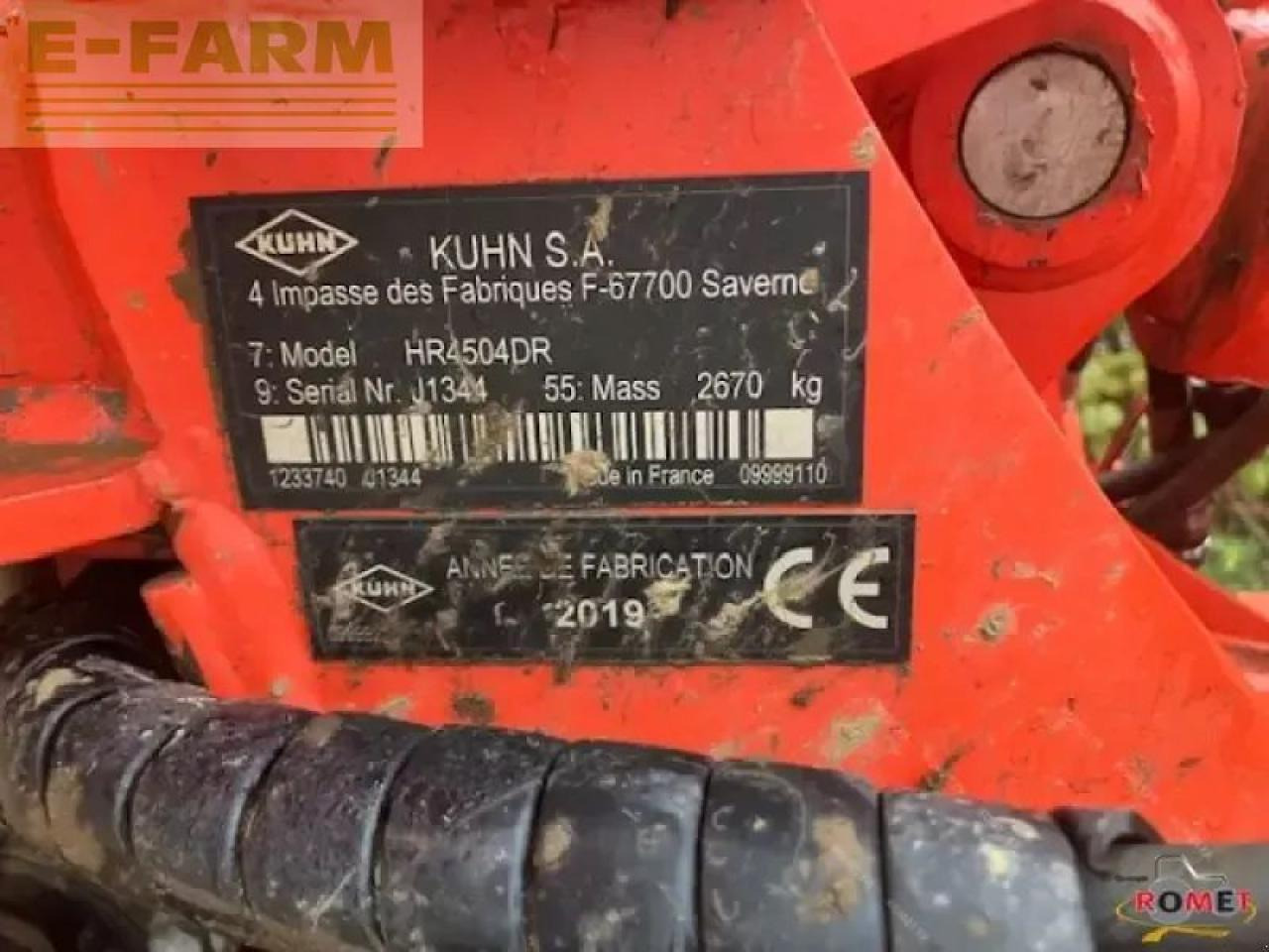 Kuhn hr4504r - ציוד עיבוד קרקע: תמונה 2 Kuhn hr4504r - ציוד עיבוד קרקע: תמונה 2