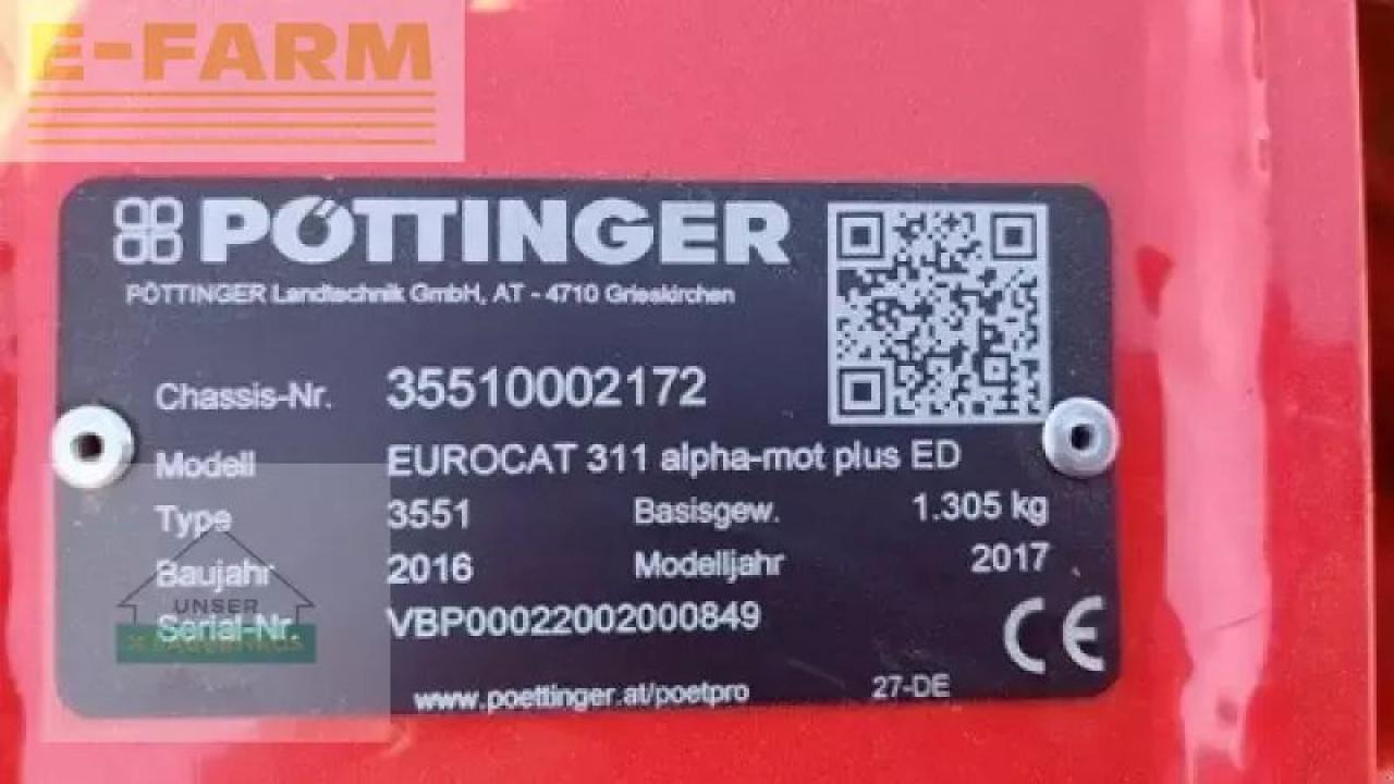 Pöttinger alpha motion eurocat 311plus e - מכסחה: תמונה 2 Pöttinger alpha motion eurocat 311plus e - מכסחה: תמונה 2