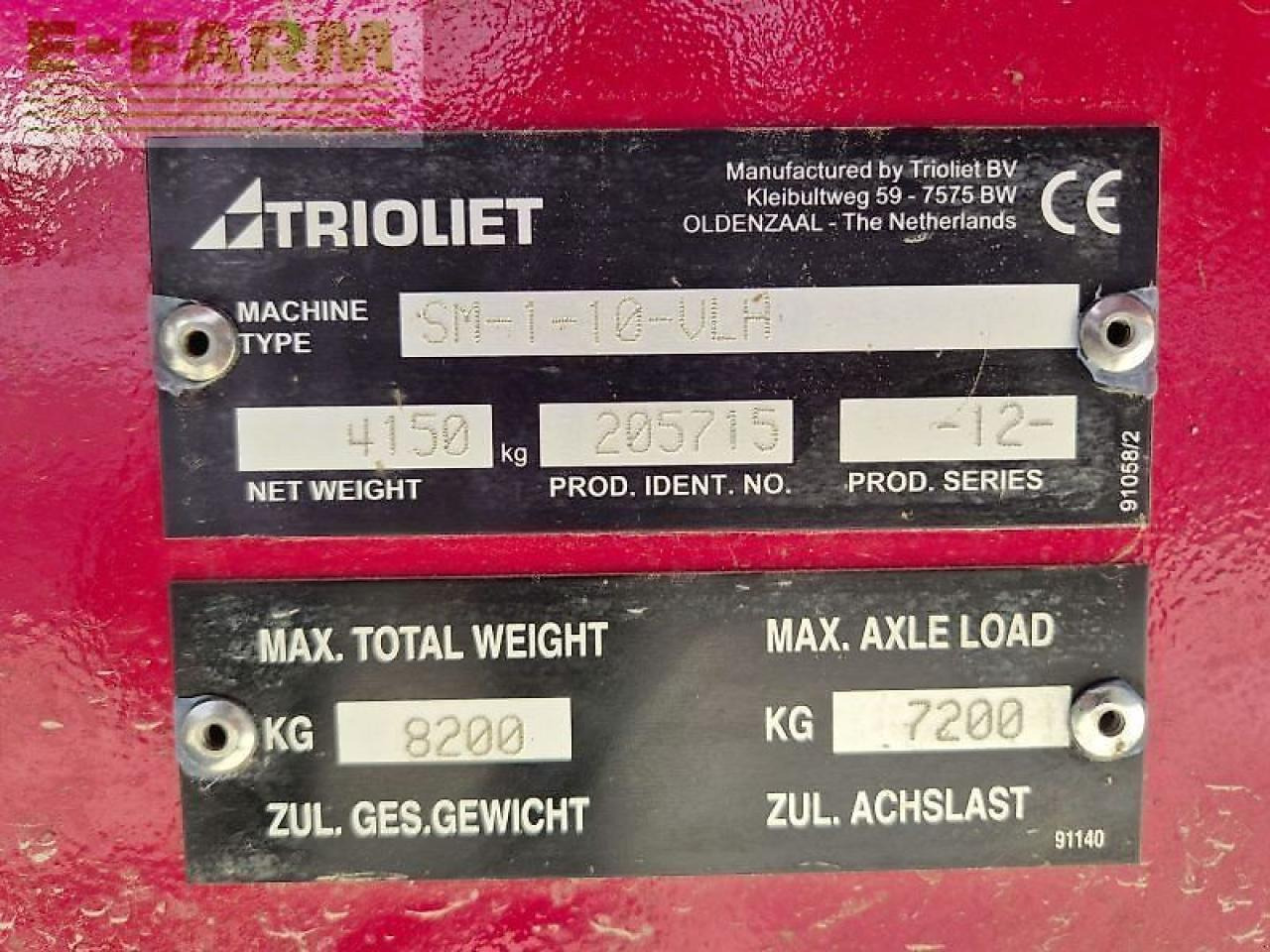 ציוד לבעלי חיים Trioliet solomix 1 1000 vlb: תמונה 8