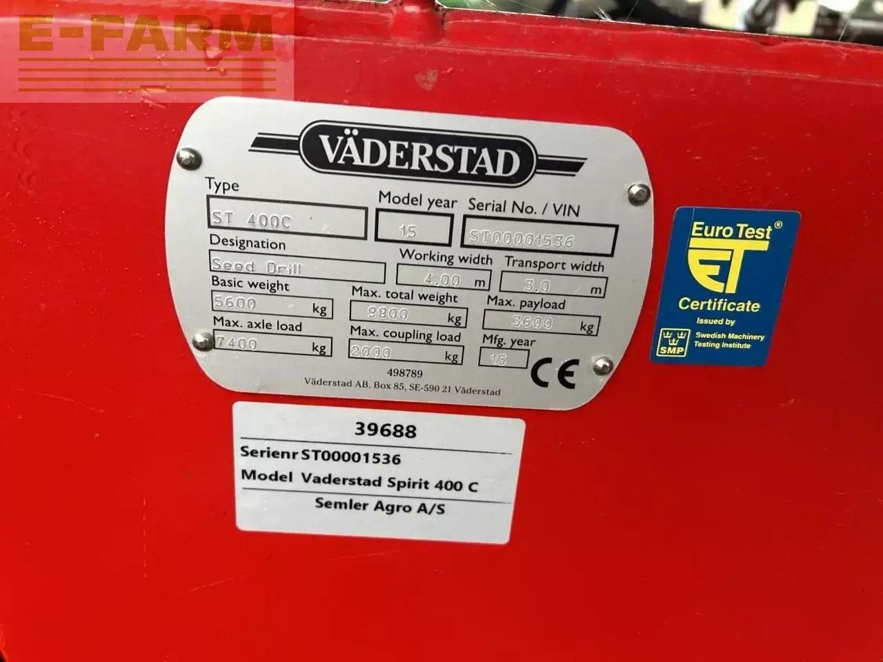 Väderstad spirit 400c - מקדחת זריעה משולבת: תמונה 4 Väderstad spirit 400c - מקדחת זריעה משולבת: תמונה 4