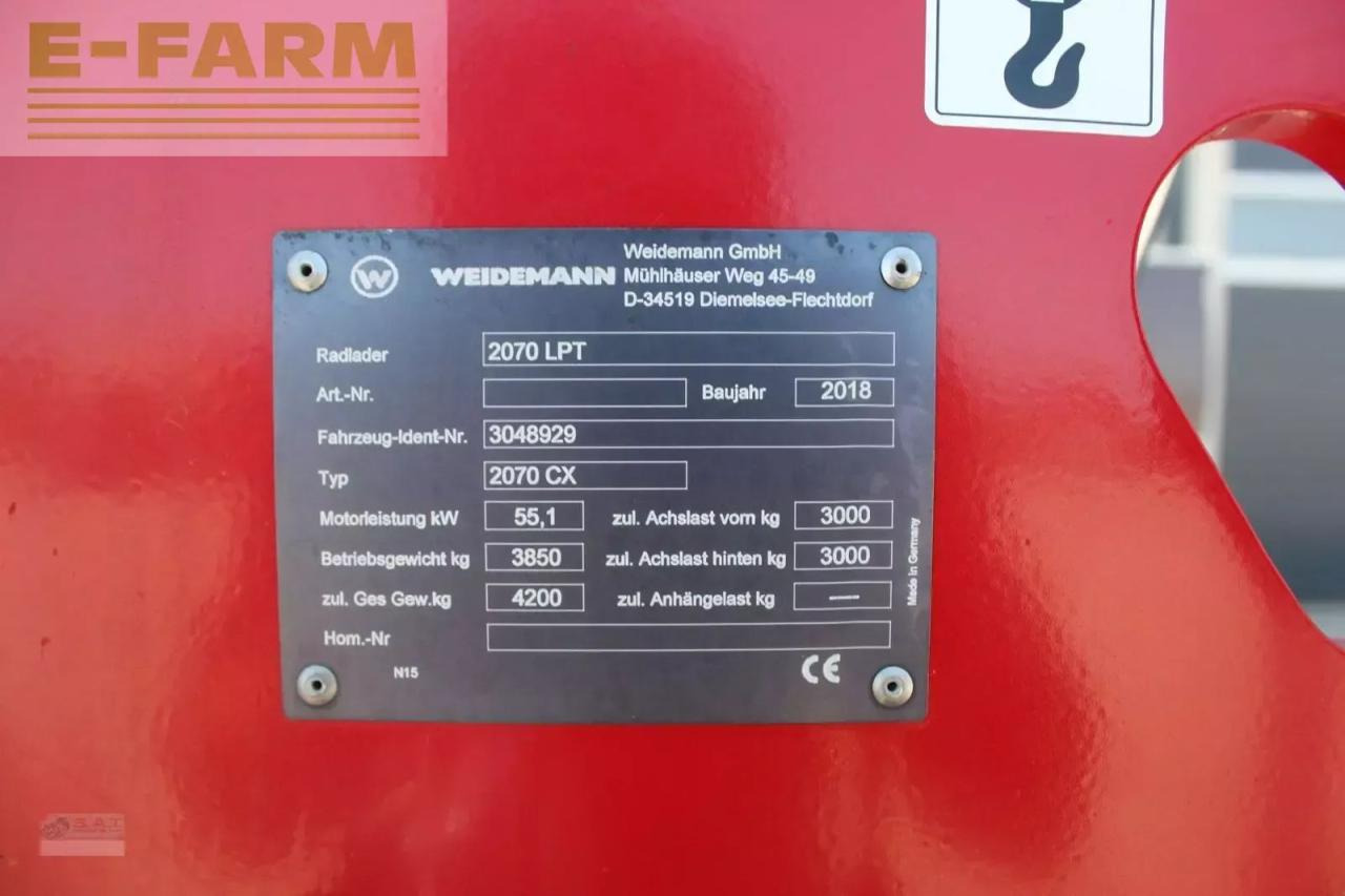 Weidemann 2070lpt-tele 75 ps-2900 st. top zustand - מעמיס גלגלים: תמונה 5 Weidemann 2070lpt-tele 75 ps-2900 st. top zustand - מעמיס גלגלים: תמונה 5