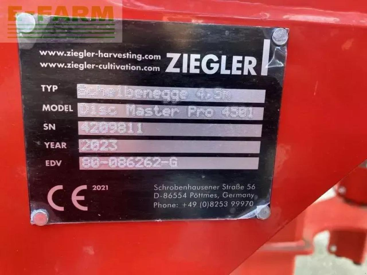 Ziegler disc master pro 4501 ziegler s - משדדת דיסק: תמונה 4 Ziegler disc master pro 4501 ziegler s - משדדת דיסק: תמונה 4
