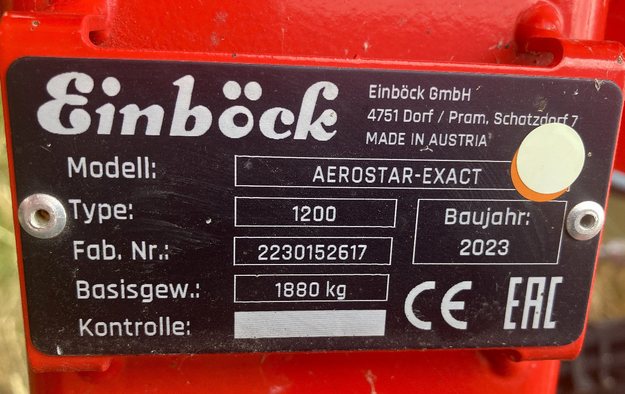 Einböck Aerostar-Exact 1200 - ציוד דישון: תמונה 2 Einböck Aerostar-Exact 1200 - ציוד דישון: תמונה 2
