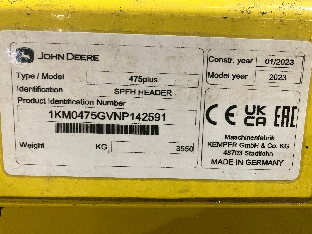 Kemper 475 plus - ראש תירס: תמונה 2 Kemper 475 plus - ראש תירס: תמונה 2