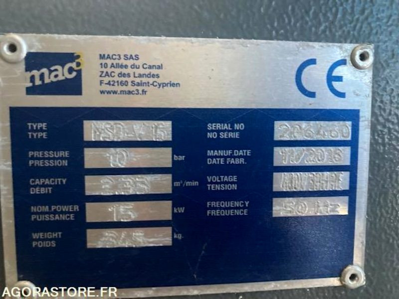 מדחס אוויר COMPRESSEUR MAC 3 MSD - V15 - 7.5B: תמונה 6