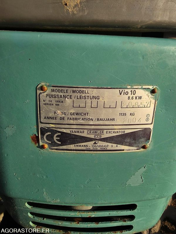 מיני מחפר MINI-PELLE YANMAR VIO 10 - 2004 - 1952 HEURES: תמונה 6