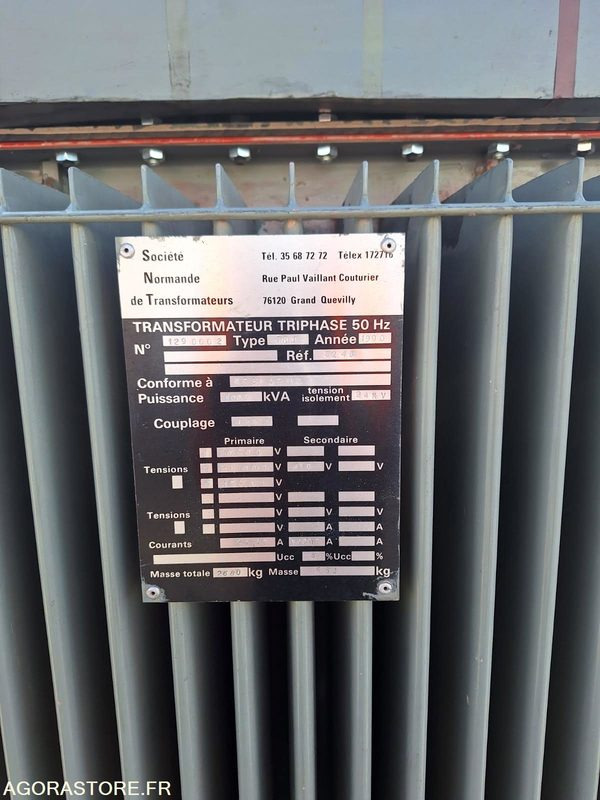 Transformateur électrique huile minérale 1000 kVA SNT - כלי/ ציוד: תמונה 2 Transformateur électrique huile minérale 1000 kVA SNT - כלי/ ציוד: תמונה 2