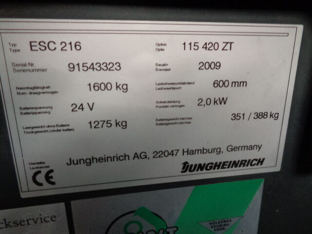 Jungheinrich ESC 216 - מערים: תמונה 3 Jungheinrich ESC 216 - מערים: תמונה 3