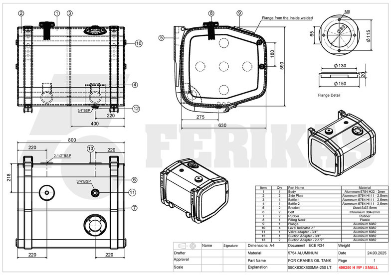חָדָשׁ מכל הידרולי עבור משאית Hydraulic aluminum oil tank 250L: תמונה 14 חָדָשׁ מכל הידרולי עבור משאית Hydraulic aluminum oil tank 250L: תמונה 14