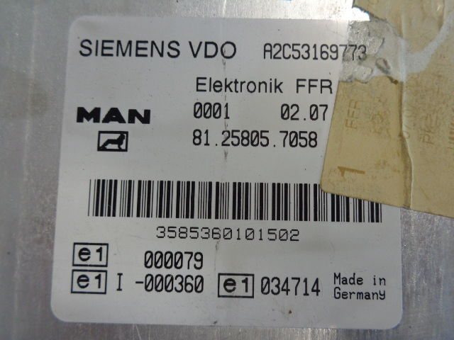 MAN elektronik FFR control unit (WORLDWIDE DELIVERY) - ECU עבור משאית: תמונה 2 MAN elektronik FFR control unit (WORLDWIDE DELIVERY) - ECU עבור משאית: תמונה 2