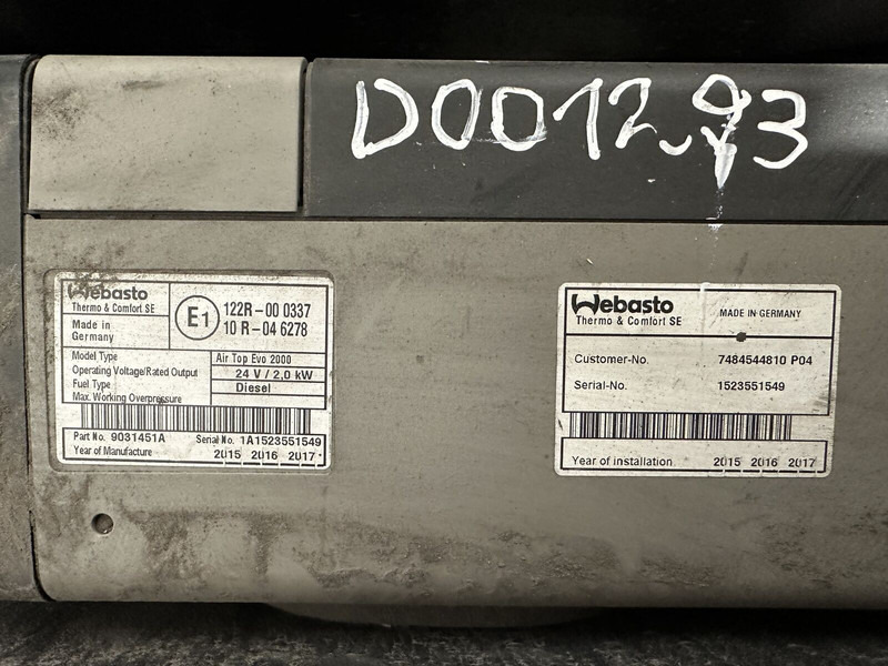 Webasto 7484544810, 24V / 2,0kW - חימום/ אוורור עבור משאית: תמונה 4 Webasto 7484544810, 24V / 2,0kW - חימום/ אוורור עבור משאית: תמונה 4