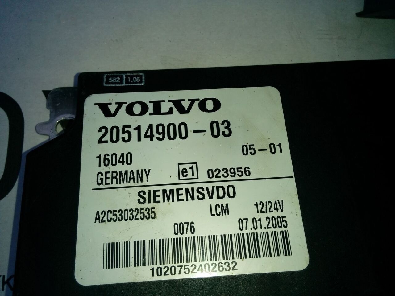 Volvo Siemts VDO 20514900-03 20569213-P03. 20744283-01. 20865208-02. Volvo B12 - ECU עבור אוטובוס: תמונה 1 Volvo Siemts VDO 20514900-03 20569213-P03. 20744283-01. 20865208-02. Volvo B12 - ECU עבור אוטובוס: תמונה 1
