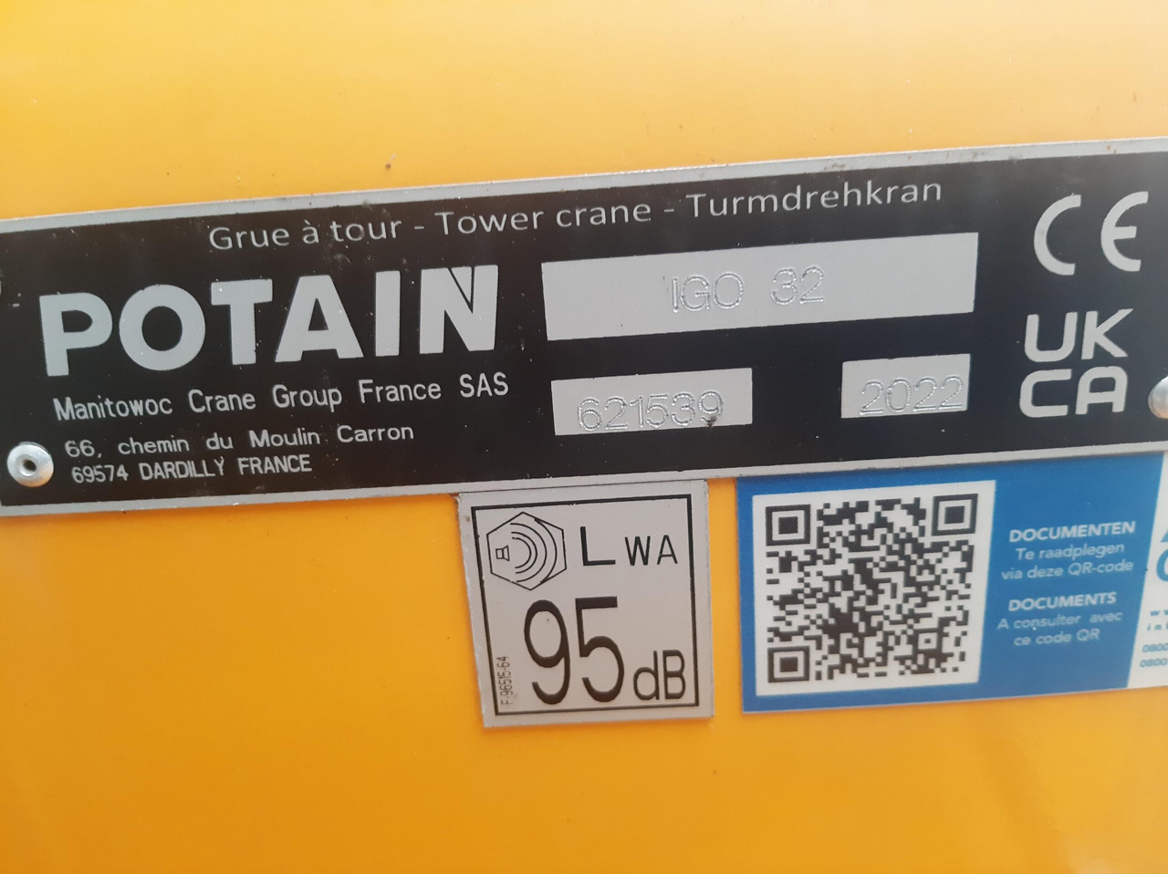 Potain IGO 32 - מנוף הקמה עצמית: תמונה 4 Potain IGO 32 - מנוף הקמה עצמית: תמונה 4