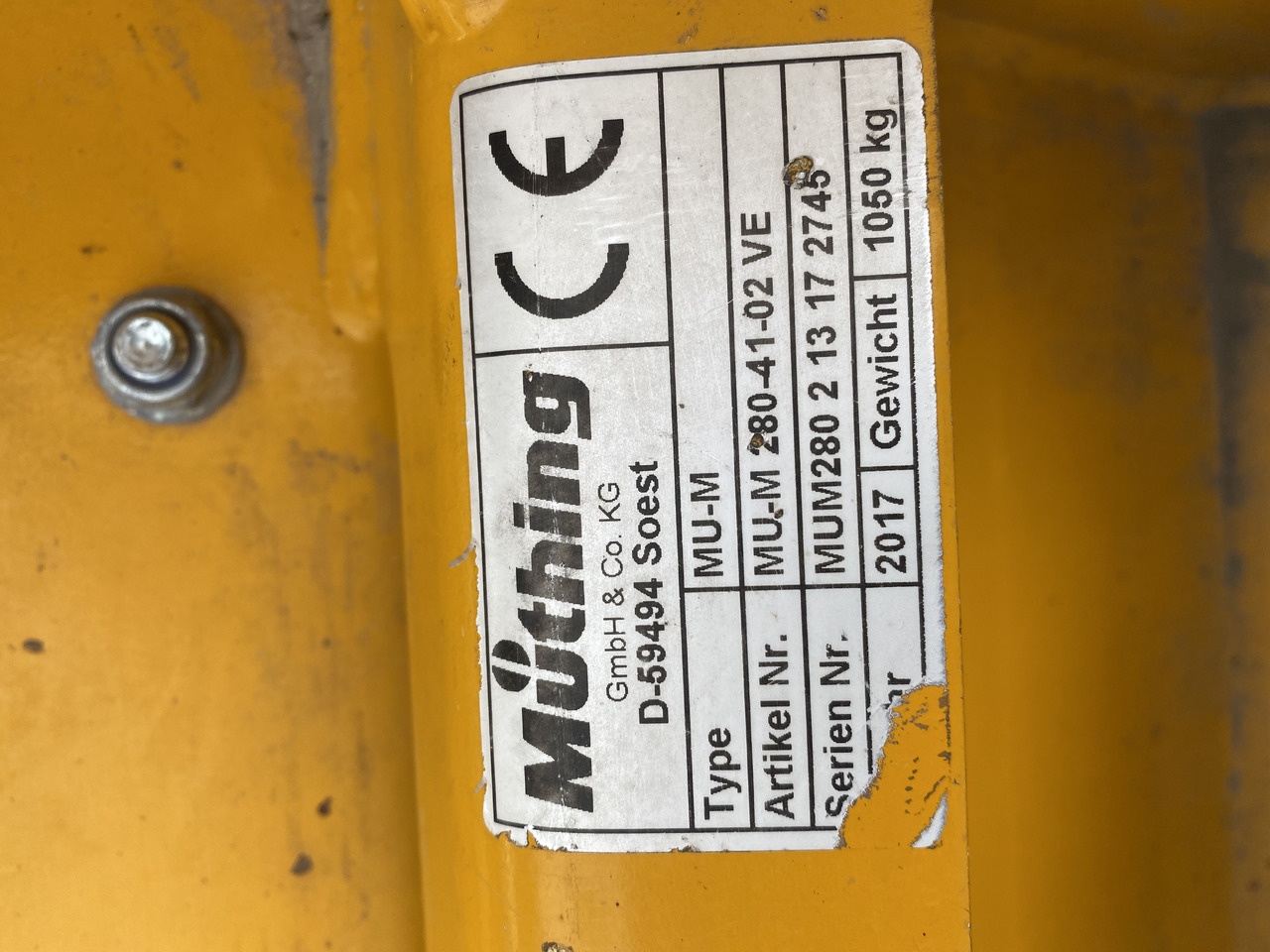Müthing MU-M 280-41-02VE Vario - מכסחת תבואה: תמונה 4 Müthing MU-M 280-41-02VE Vario - מכסחת תבואה: תמונה 4