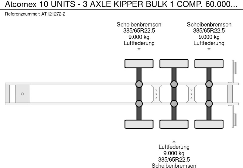 סמיטריילר מכל Atcomex 10 UNITS - 3 AXLE KIPPER BULK 1 COMP. 60.000 L BKS 3927C/C1-60: תמונה 11