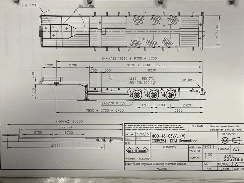 Nooteboom MCO-48-03V/L, DOUBLE EXTENDABLE, TOTAL 26.53 METERS - סמיטריילר עם מטען נמוך: תמונה 4 Nooteboom MCO-48-03V/L, DOUBLE EXTENDABLE, TOTAL 26.53 METERS - סמיטריילר עם מטען נמוך: תמונה 4