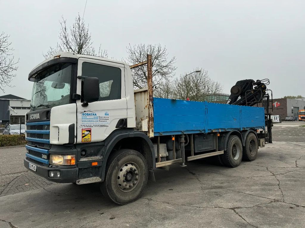 משאית צד נופל/ שטוחה, משאית מנוף Scania P124-360 6X4 EURO 2 HIAB 200 C-5 ALL 2000: תמונה 8