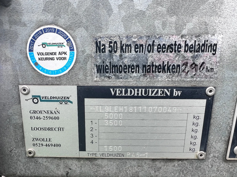 סמיטריילר VELDHUIZEN P45-1 - 5 TON: תמונה 14