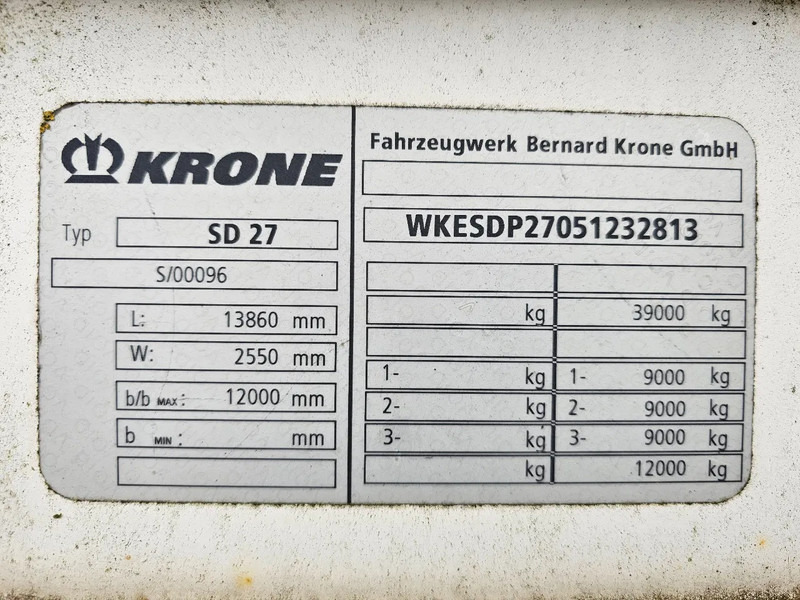 סמיטריילר עם וילונות צד Krone SD 27: תמונה 10