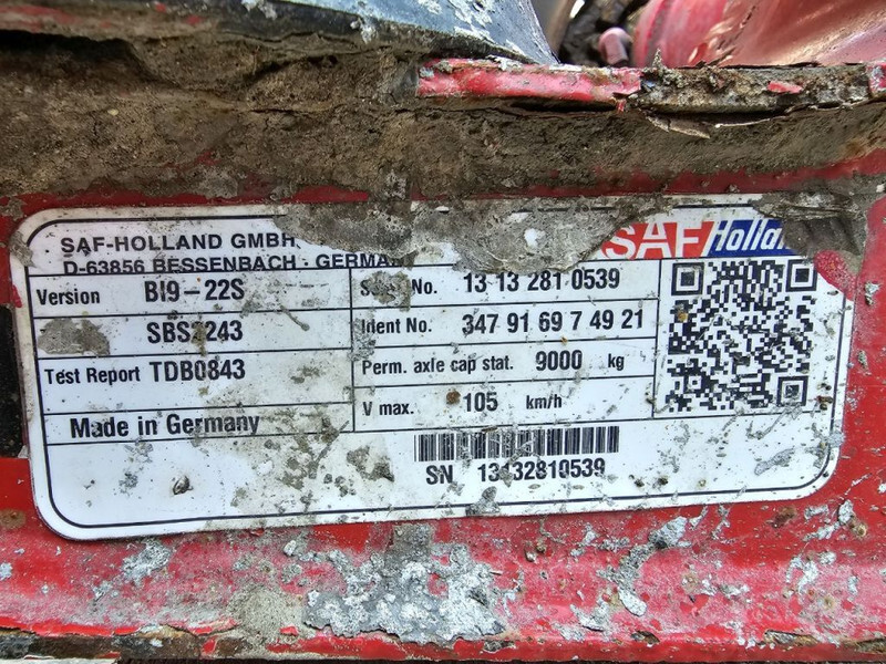 SAF BI9-22S / SBS2243 - סרן וחלקים עבור משאית: תמונה 4 SAF BI9-22S / SBS2243 - סרן וחלקים עבור משאית: תמונה 4