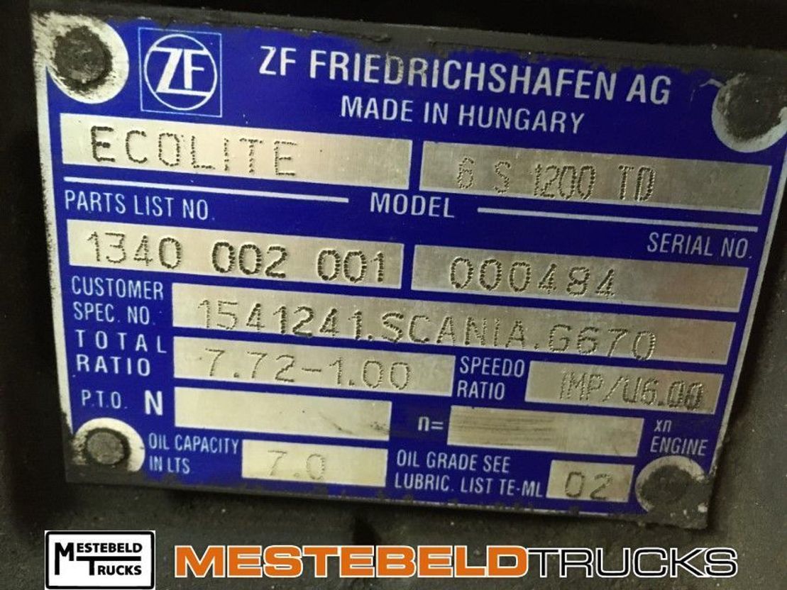 Scania Versnellingsbak G670 6S1200 TO - תיבת הילוכים עבור משאית: תמונה 5 Scania Versnellingsbak G670 6S1200 TO - תיבת הילוכים עבור משאית: תמונה 5