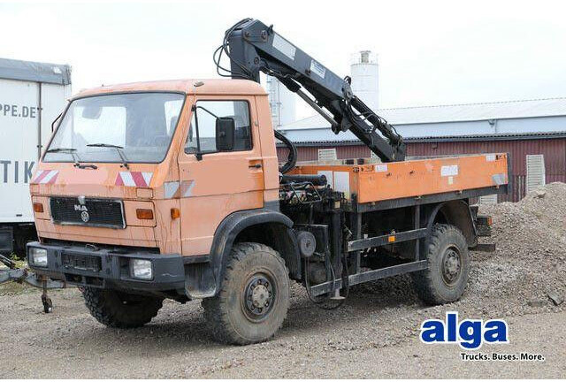 MAN 9.150 4x4, Allrad, Hiab 071 AW, Einzelbereifung - משאית צד נופל/ שטוחה: תמונה 1 MAN 9.150 4x4, Allrad, Hiab 071 AW, Einzelbereifung - משאית צד נופל/ שטוחה: תמונה 1