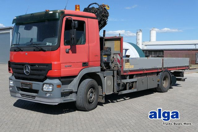 Mercedes-Benz 1844 L Actros 4x2, Hiab 144E-3, Funk, Voll-Luft - משאית צד נופל/ שטוחה, משאית מנוף: תמונה 1 Mercedes-Benz 1844 L Actros 4x2, Hiab 144E-3, Funk, Voll-Luft - משאית צד נופל/ שטוחה, משאית מנוף: תמונה 1