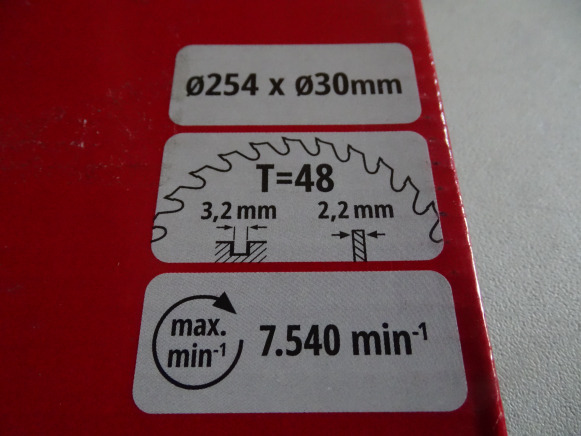 Lame de scie Widia pour bois EINHELL TCT circ saw blade 254x30 T48 - ציוד בנייה: תמונה 1 Lame de scie Widia pour bois EINHELL TCT circ saw blade 254x30 T48 - ציוד בנייה: תמונה 1