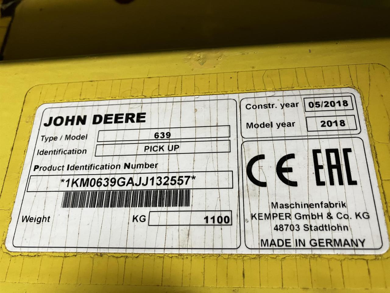 צרופת מקצרת מספוא John Deere 639: תמונה 13