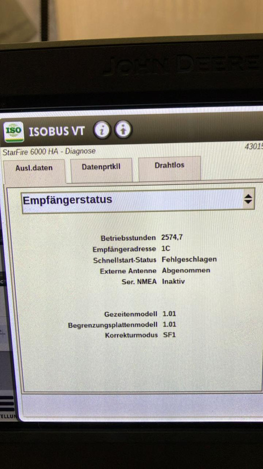 John Deere SF6000 - מערכת ניווט עבור מכונה חקלאית: תמונה 5 John Deere SF6000 - מערכת ניווט עבור מכונה חקלאית: תמונה 5