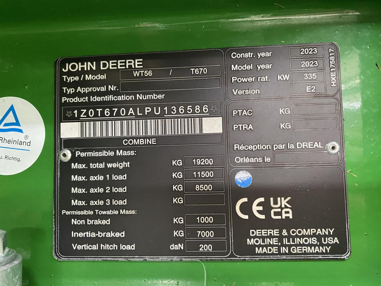 John Deere T670 - מקצרת קומבינה: תמונה 4 John Deere T670 - מקצרת קומבינה: תמונה 4