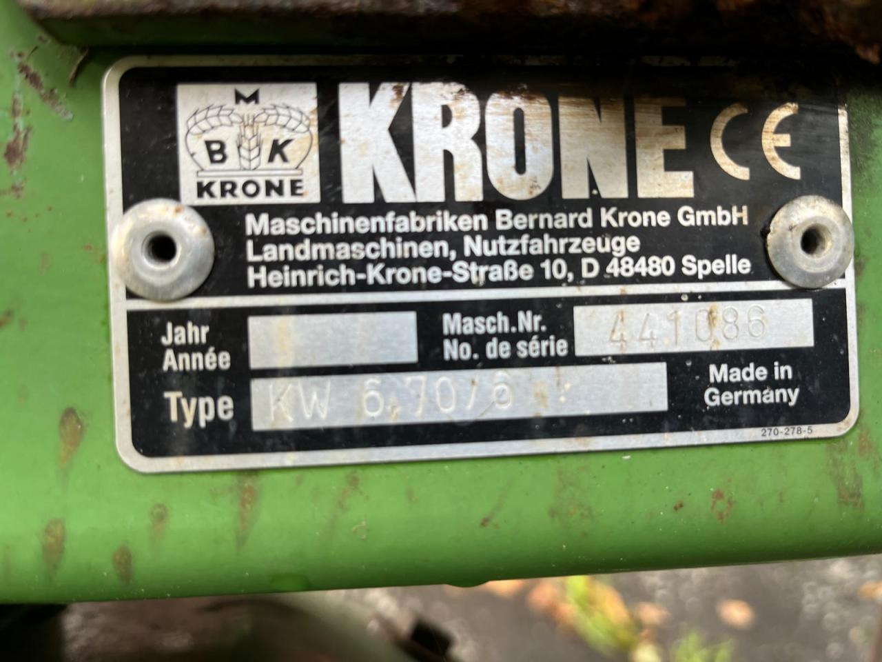 Krone KW 6.70/6 - גורף/ מגרפה: תמונה 2 Krone KW 6.70/6 - גורף/ מגרפה: תמונה 2