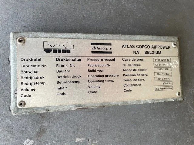 Atlas-Copco 3.000 Liter Gegalvaniseerde Verticale luchtketel 11 Bar - מדחס אוויר: תמונה 2 Atlas-Copco 3.000 Liter Gegalvaniseerde Verticale luchtketel 11 Bar - מדחס אוויר: תמונה 2