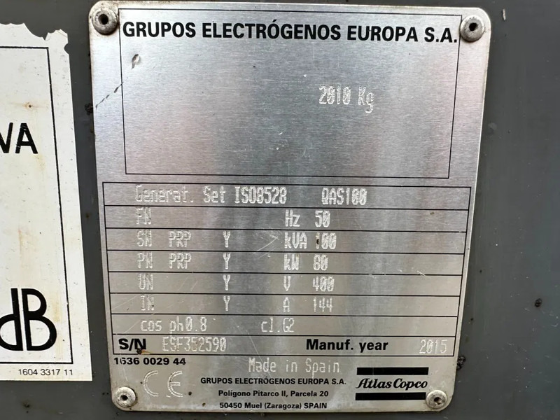 Atlas-Copco QAS 100 Perkins Leroy Somer 100 kVA Silent Rental generatorset - ערכת גנרטורים: תמונה 4 Atlas-Copco QAS 100 Perkins Leroy Somer 100 kVA Silent Rental generatorset - ערכת גנרטורים: תמונה 4