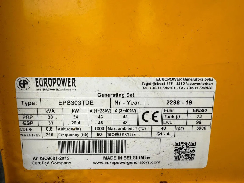 Europower EPS303TDE Kubota 30 kVA Silent generatorset 2019 ! - ערכת גנרטורים: תמונה 3 Europower EPS303TDE Kubota 30 kVA Silent generatorset 2019 ! - ערכת גנרטורים: תמונה 3