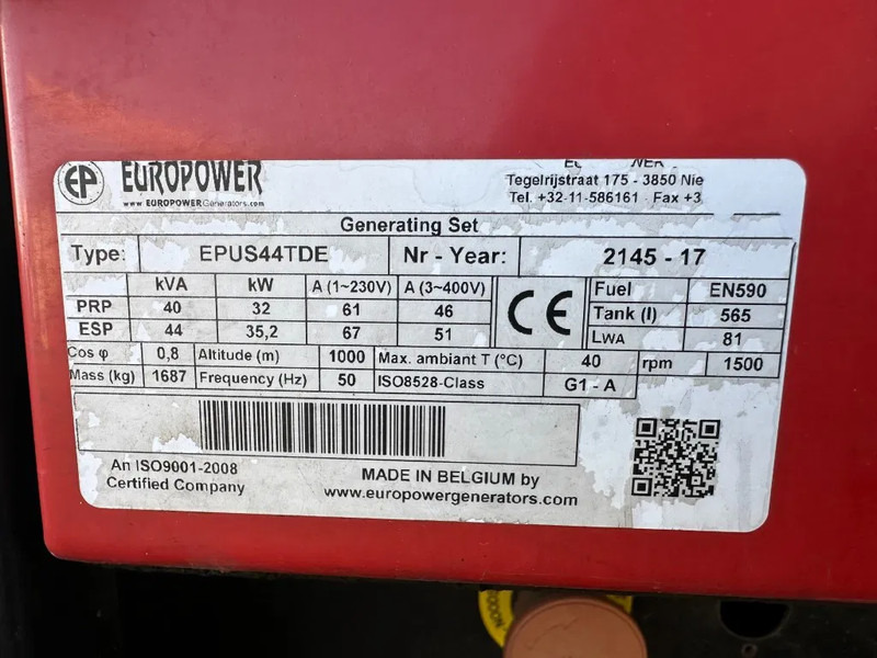 Europower EPUS44TDE Kubota Leroy Somer 44 kVA Supersilent Rental generatorset - ערכת גנרטורים: תמונה 5 Europower EPUS44TDE Kubota Leroy Somer 44 kVA Supersilent Rental generatorset - ערכת גנרטורים: תמונה 5