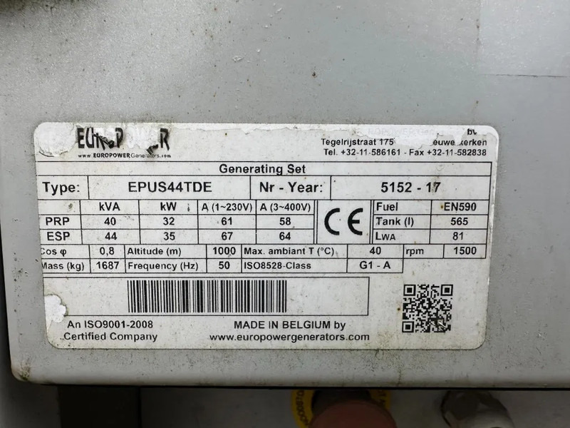 Europower EPUS44TDE Kubota leroy Somer 44 kVA Supersilent Rental generatorset - ערכת גנרטורים: תמונה 5 Europower EPUS44TDE Kubota leroy Somer 44 kVA Supersilent Rental generatorset - ערכת גנרטורים: תמונה 5