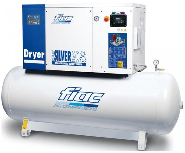 Fiac New Silver D 20 / 500 Silent 15 kW 1900 L / min 10 Bar Elektrische Schroefcompressor met ketel en droger - מדחס אוויר: תמונה 1 Fiac New Silver D 20 / 500 Silent 15 kW 1900 L / min 10 Bar Elektrische Schroefcompressor met ketel en droger - מדחס אוויר: תמונה 1