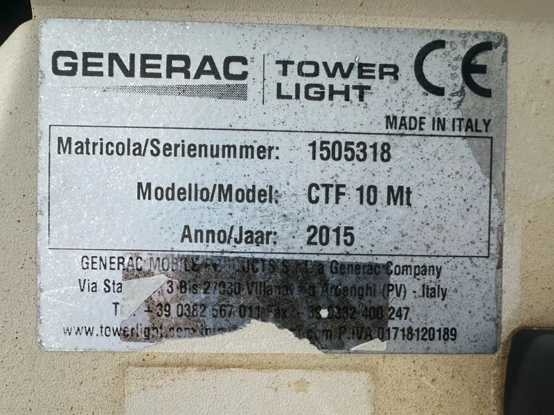 Generac CTF10M 10 meter 230 Volt Light Tower Lichtmast LED - מגדל תאורה: תמונה 3 Generac CTF10M 10 meter 230 Volt Light Tower Lichtmast LED - מגדל תאורה: תמונה 3